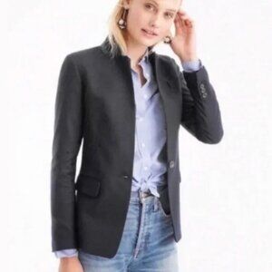 NWOT J CREW Wool Regent Blazer Suit B0323 Jacket gray single button Size 4